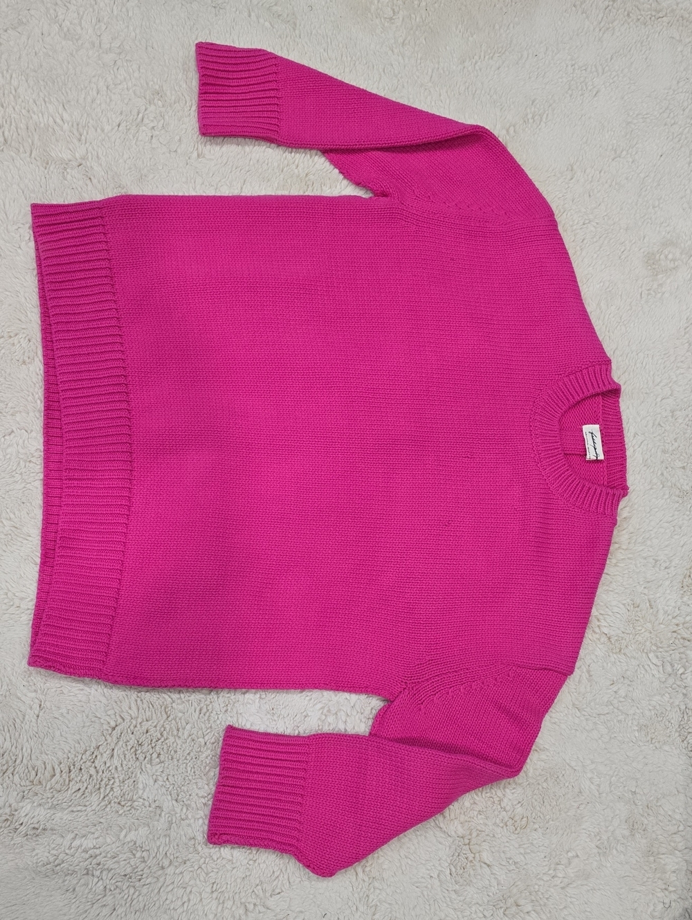 Free People Hot Pink Crewneck Sweater